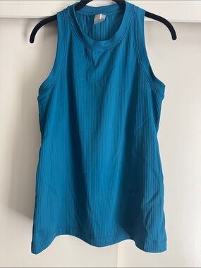 Calia Classic Ribbed Tank Top workout - Teal Blue Large
